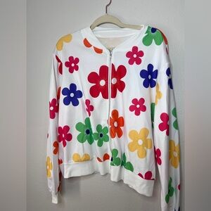 SHEIN Colorful Floral Zip-Up Jacket